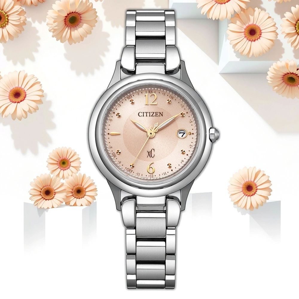 CITIZEN 星辰 XC 限量 光動能鈦金屬電波女錶-29mm 禮物 送禮 推薦(ES9460-88W)