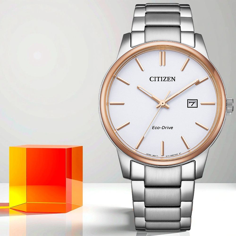 CITIZEN 星辰光動能經典手錶 男錶-白/40mm(BM6979-91A)