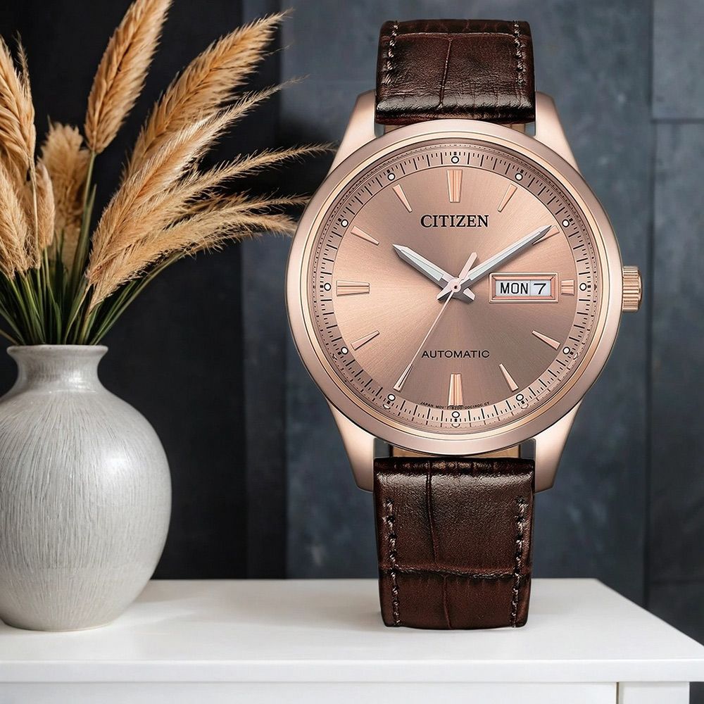 CITIZEN 星辰 限量 Day-Date 經典簡約大三針機械錶-40mm(NY4062-04X)