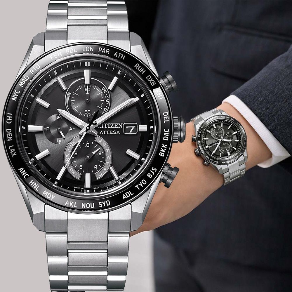 CITIZEN 星辰 鈦金屬 光動能電波計時手錶(AT8295-56E)