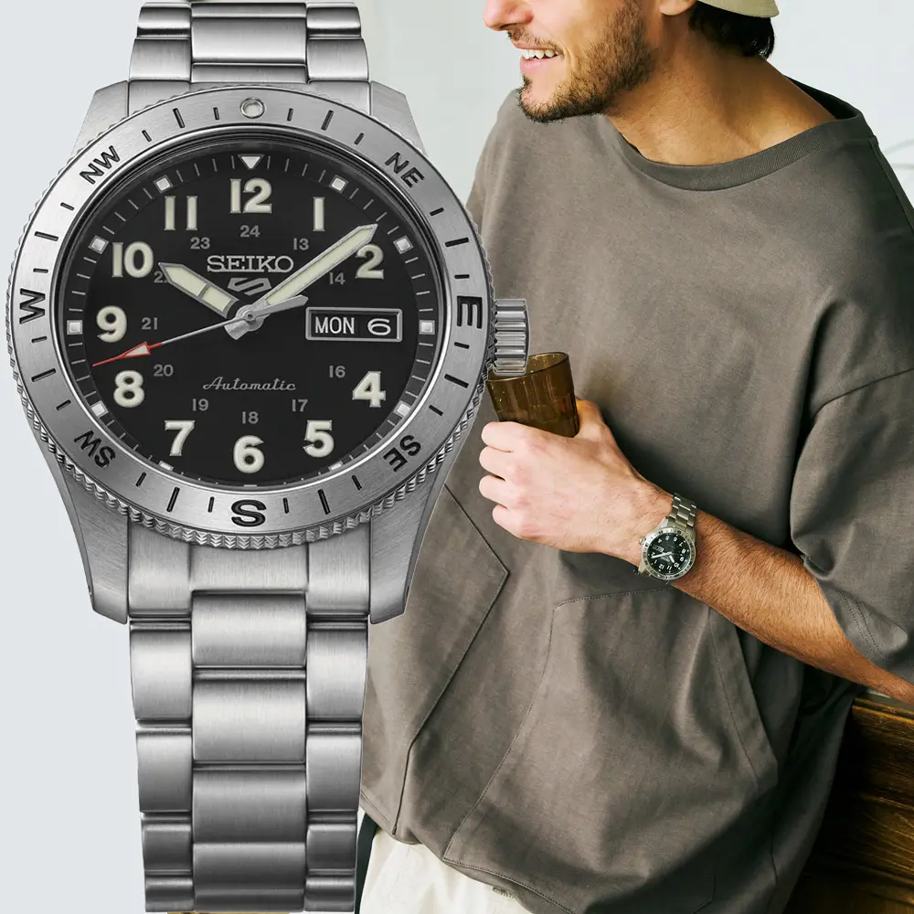 SEIKO 精工 5 Sports Field Series 軍裝風格機械錶-41mm(HDB006/4R36-18V0D)
