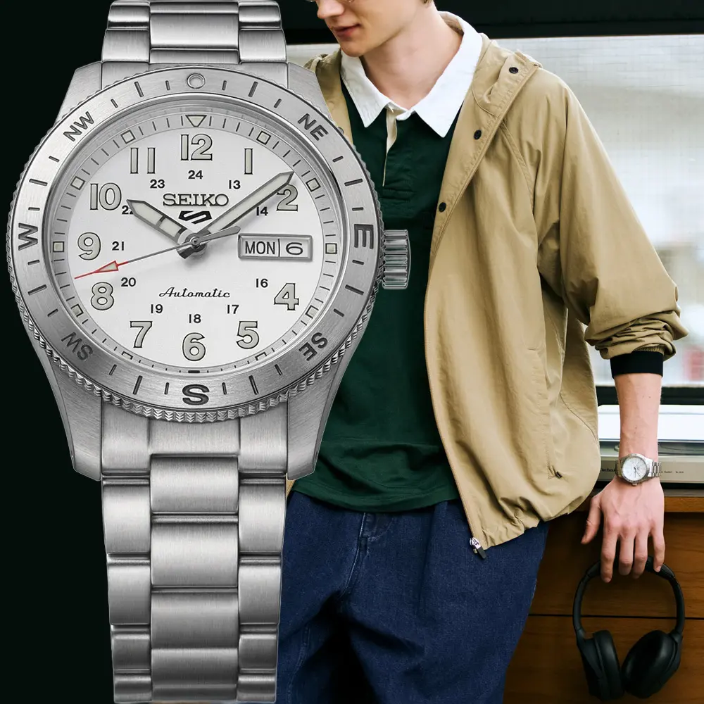 SEIKO 精工 5 Sports Field Series 軍裝風格機械錶-41mm(HDB007/4R36-18V0S)