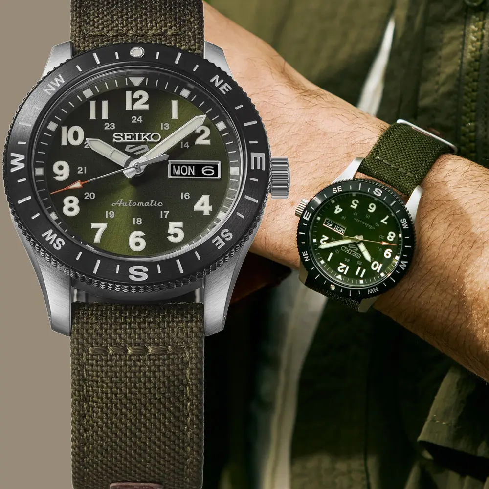 SEIKO 精工 5 Sports Field Series 軍裝風格機械錶-41mm(HDB008/4R36-18V0G)