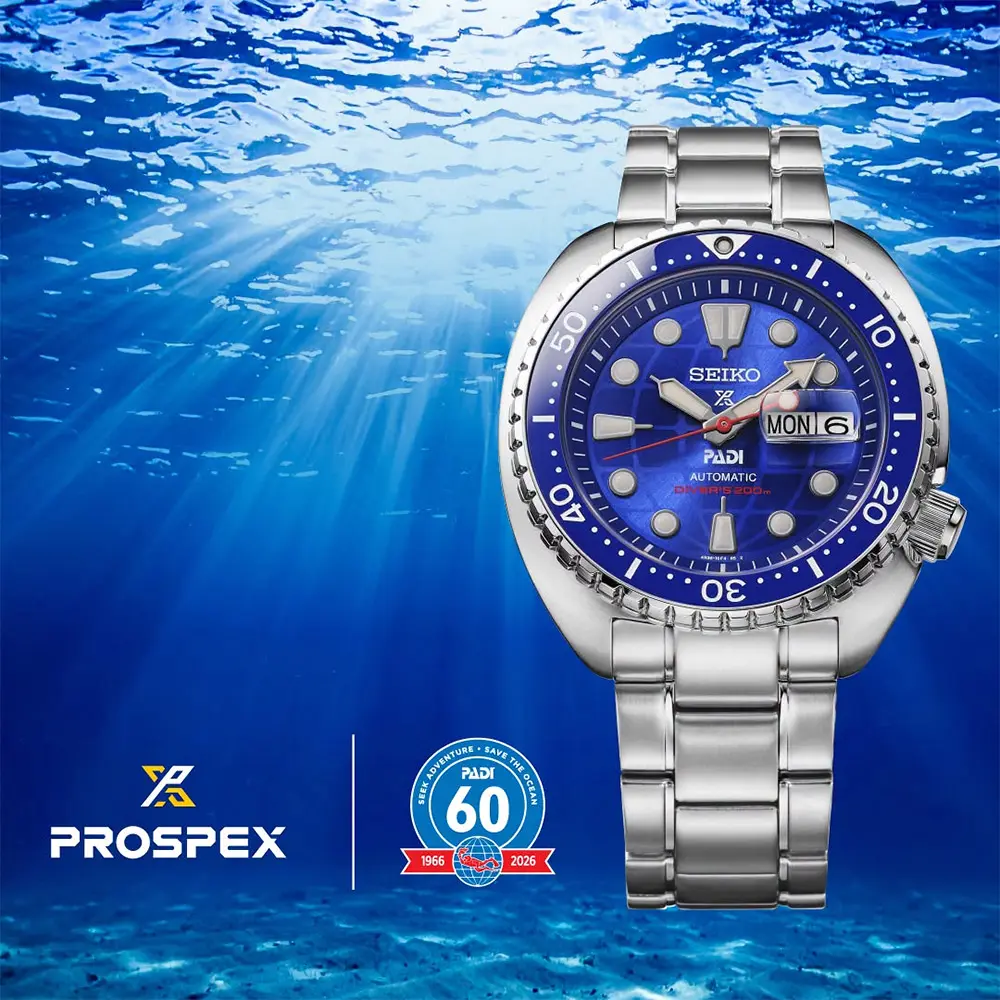 SEIKO 精工 Prospex PADI 60週年限量 200米潛水機械錶 套錶-45mm 推薦(HBB002/4R36-18P0B)