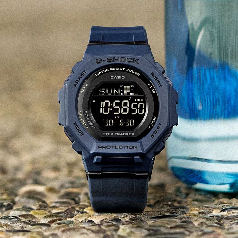 CASIO 卡西歐 G-SHOCK 計步藍牙手錶 運動風女錶-海軍藍 送禮 禮物 推薦(GMD-B300-2)