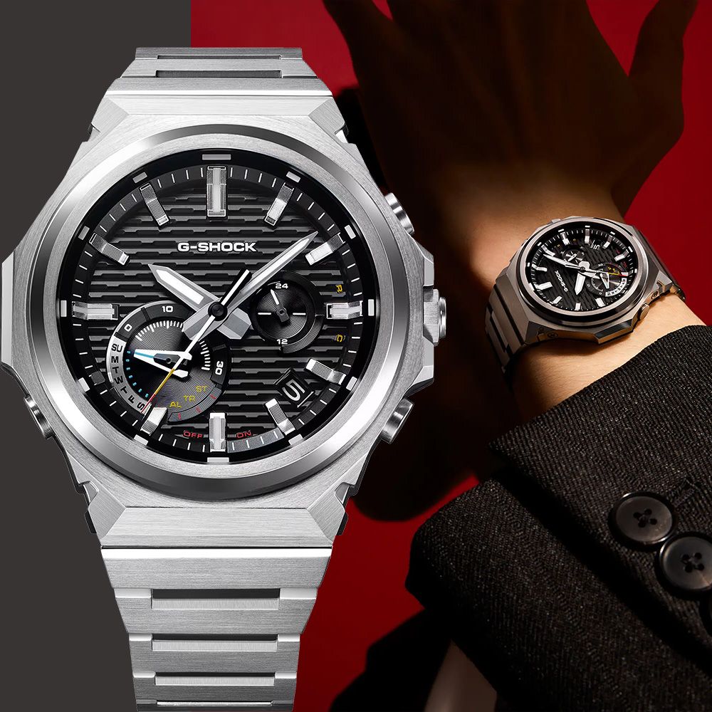 CASIO 卡西歐 G-SHOCK 金屬太陽能藍芽手錶-黑錶盤 送禮 禮物 推薦(GST-B1000D-1A)