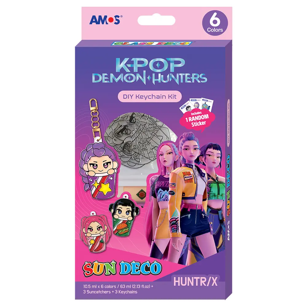 韓國AMOS 6色K-POP獵魔女團HUNTRIX玻璃彩繪吊飾DIY組