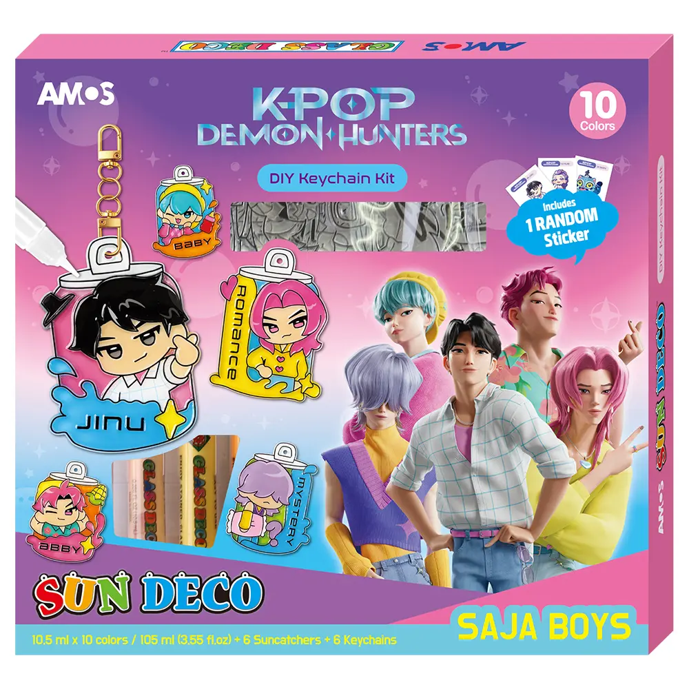 韓國AMOS 10色K-POP獵魔女團SAJA BOYS玻璃彩繪吊飾DIY組