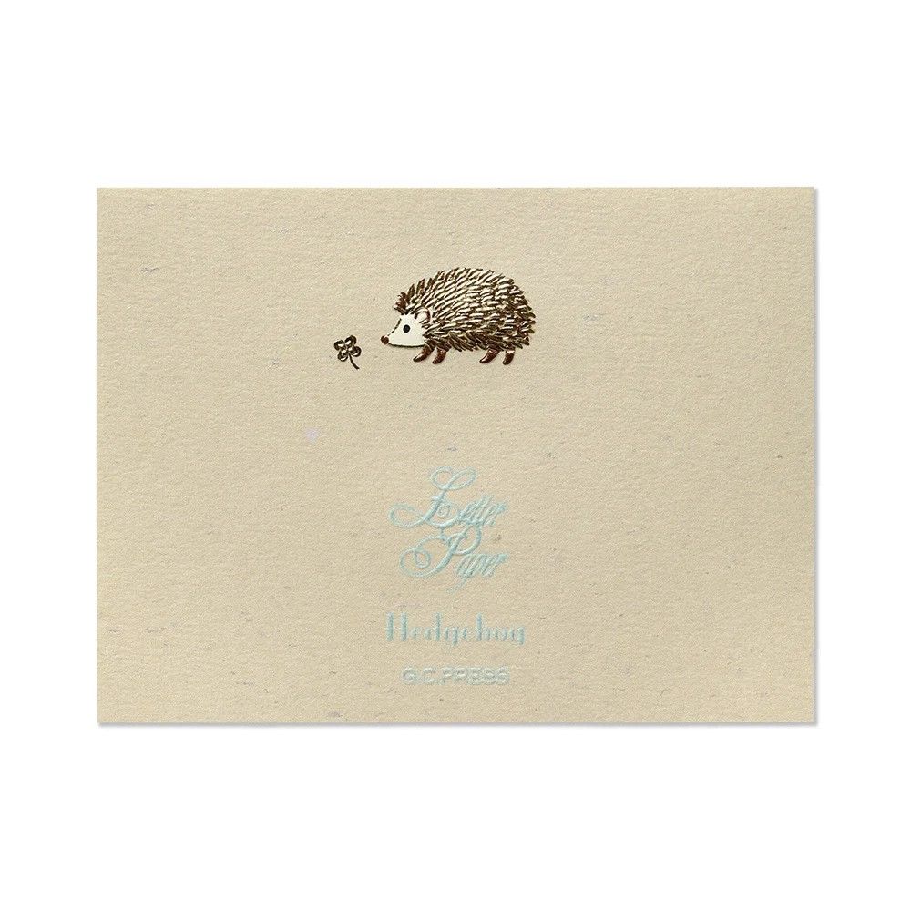 日本 G.C.PRESS 便箋/ 空白/ 刺蝟與四葉草/ 10入