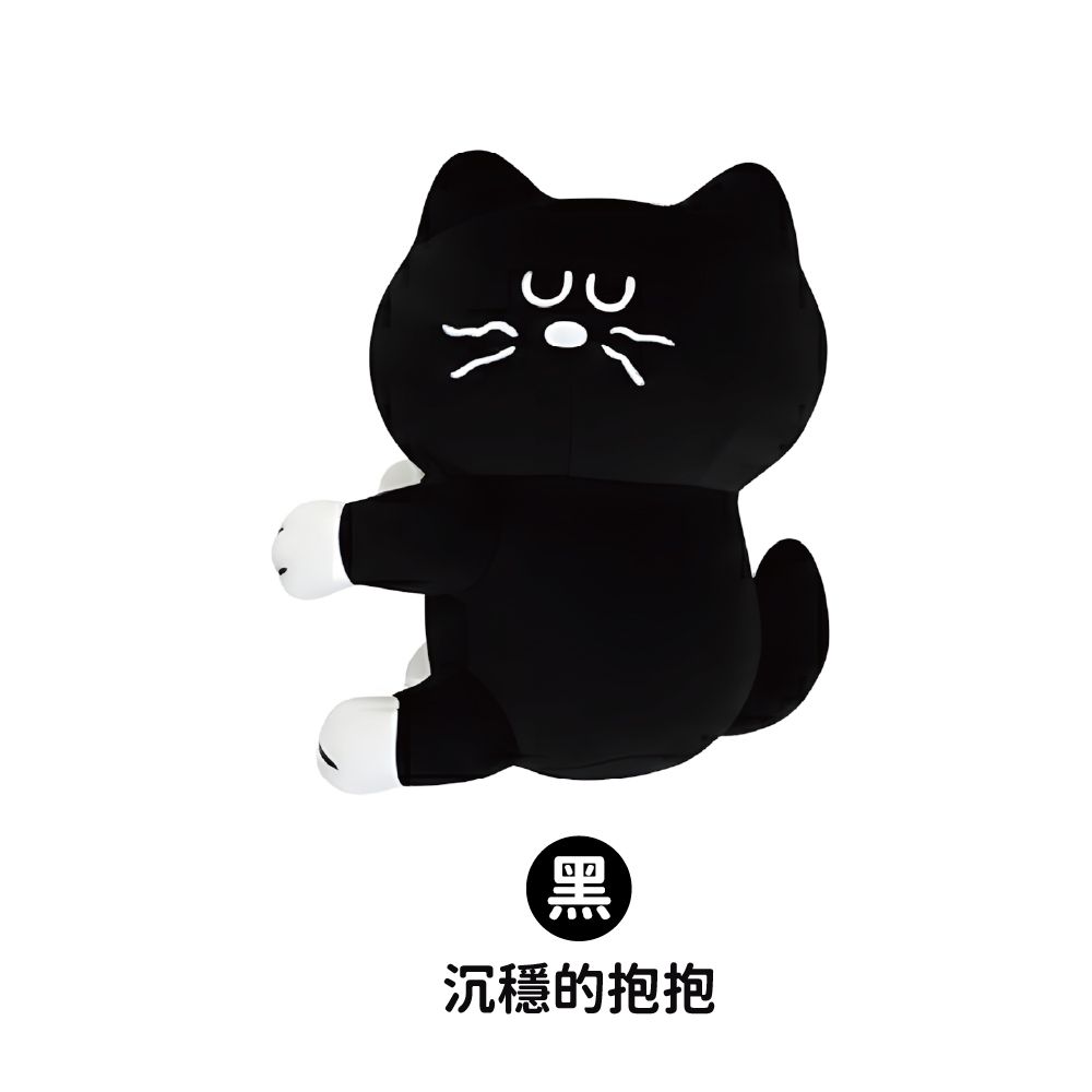 iam我適文創 早午餐兄弟 26cm 貓咪 抱抱絨毛玩偶/ 黑色貓咪