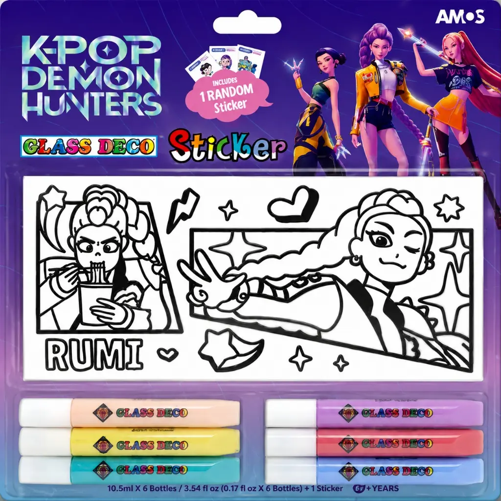 勾勒創意撕貼裝飾➤韓國AMOS 6色K-POP獵魔女團HUNTRIX創意玻璃貼DIY/ 10.5ML