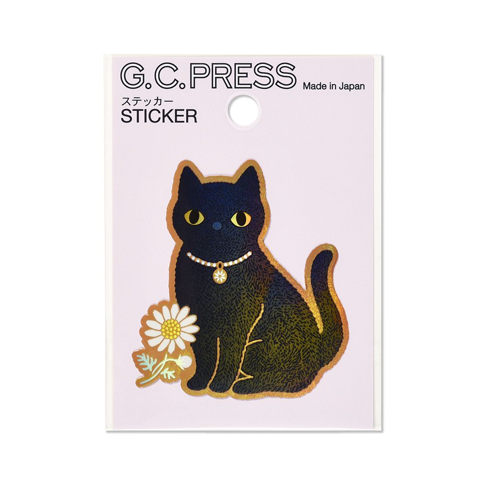 日本 G.C.PRESS 單張貼紙/ 黑貓