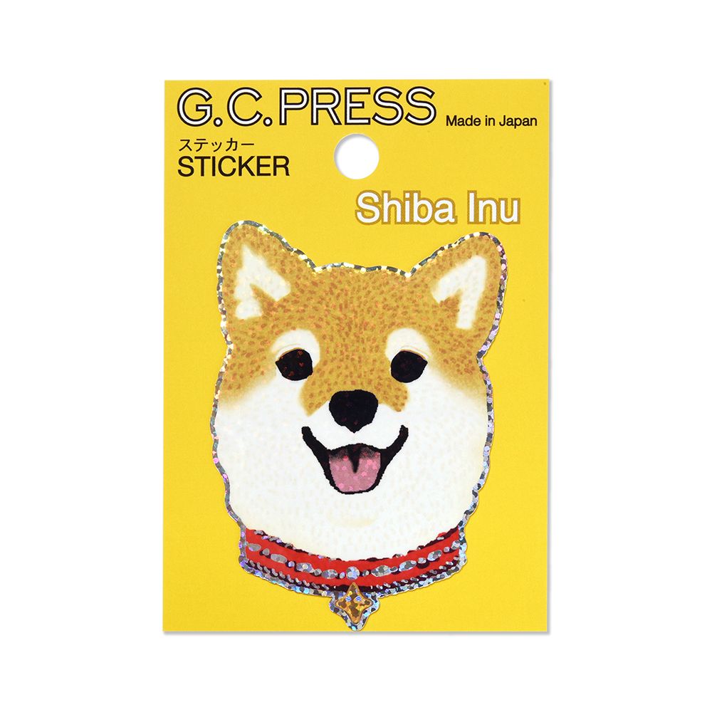 日本 G.C.PRESS 單張貼紙/ 臉/ 柴犬