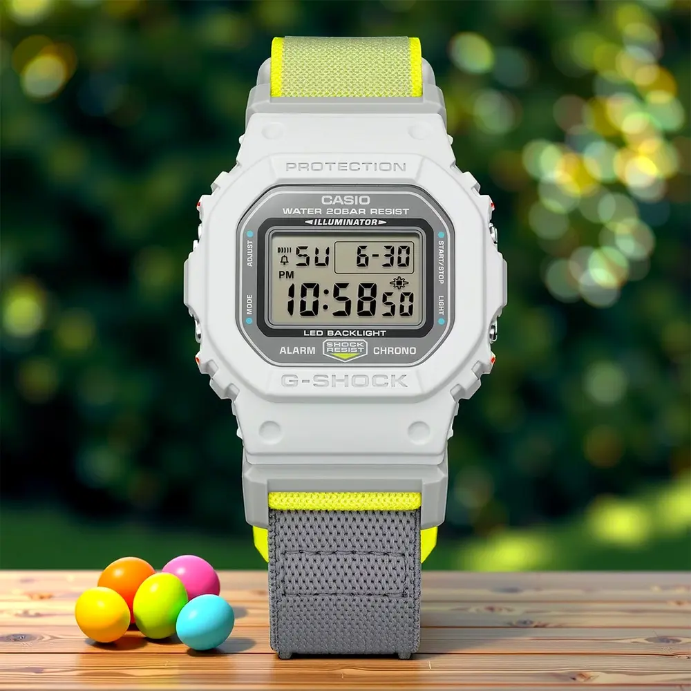 CASIO 卡西歐 G-SHOCK 運動風布質錶帶電子錶 學生錶 手錶 送禮 禮物 推薦(DW-5600MNC-7A8)