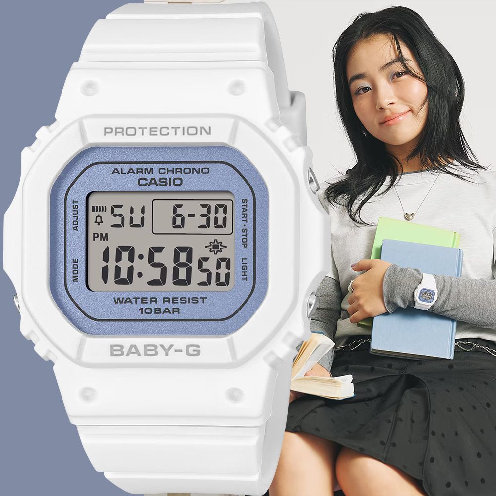 CASIO 卡西歐 Baby-G 學生錶 舞動芭蕾風珠光電子錶 女錶 手錶 送禮 禮物 推薦(BGD-565SC-2B)