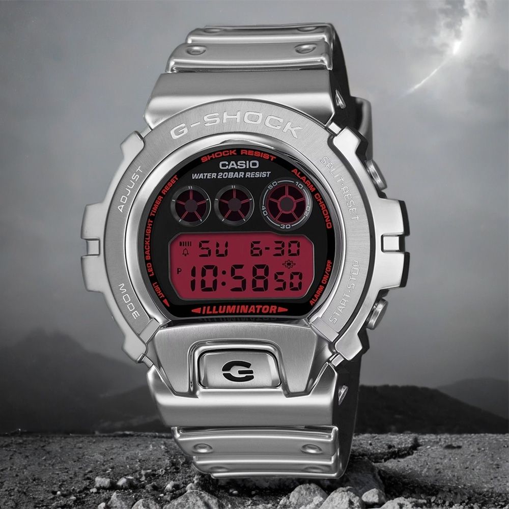 CASIO 卡西歐 G-SHOCK 工業風金屬圈電子錶 學生錶 手錶 送禮 禮物 推薦(GM-6900YRA-8)