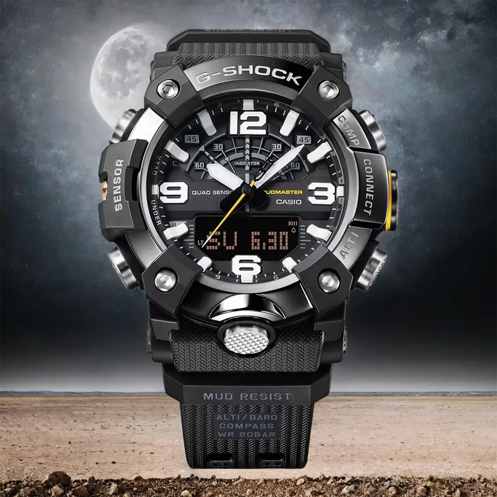 CASIO 卡西歐 G-SHOCK Master of G 越野冒險多功能藍牙金屬圈手錶 送禮 禮物 推薦(GG-B100XMB-1A)