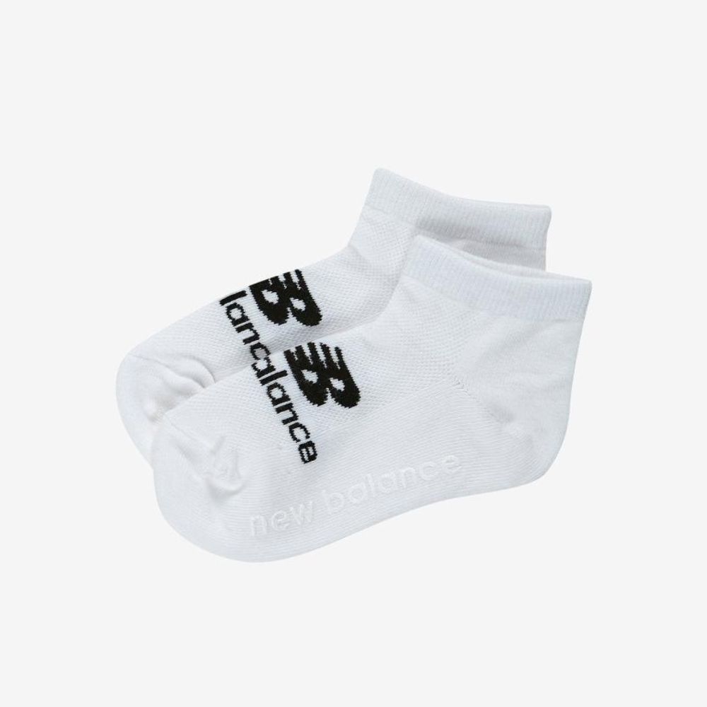 韓國 New Balance 童襪 大童16-22 Logo網眼短襪/ 白色/ 預購 20 cm