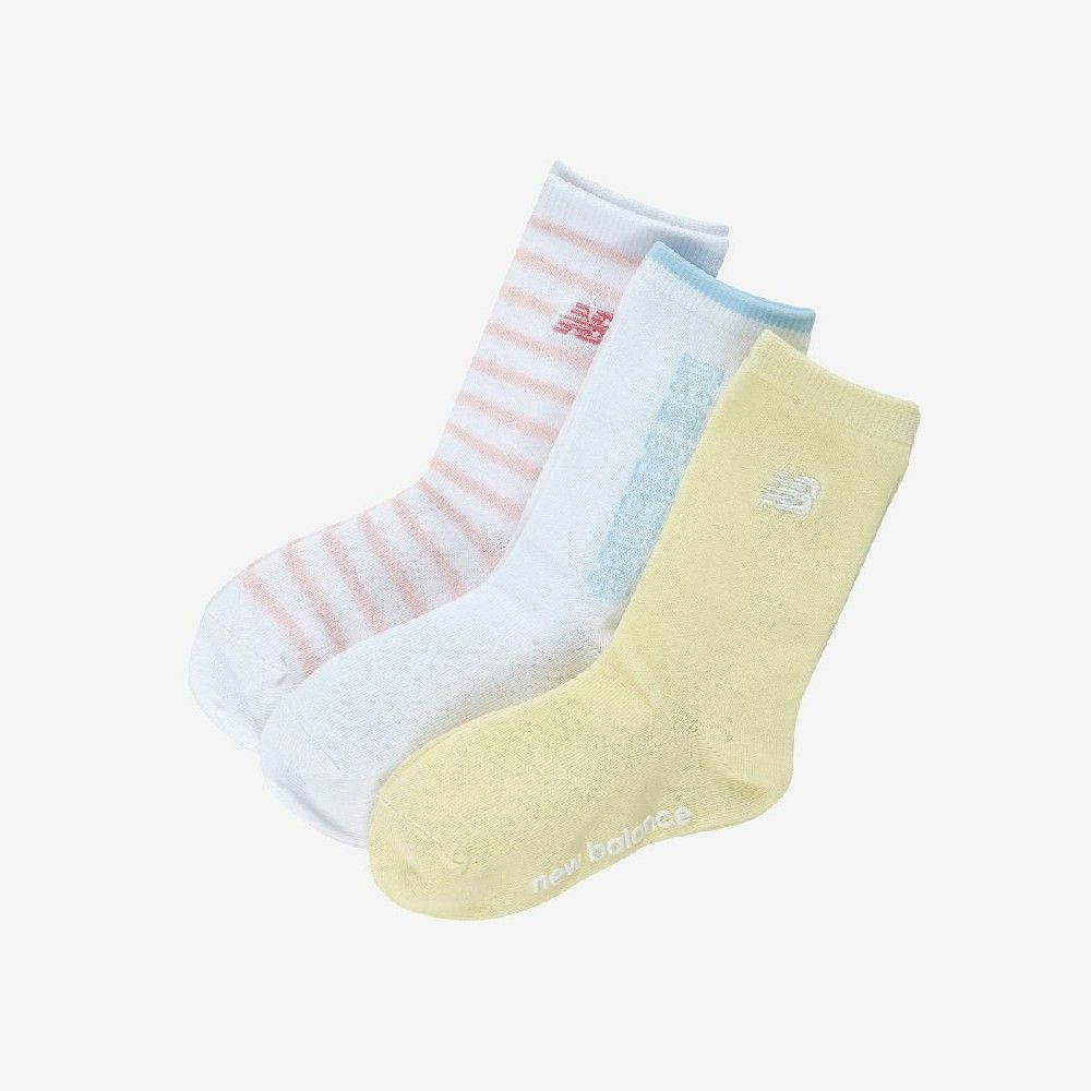 韓國 New Balance 童襪 大童16-22 三入一組配色長襪禮盒/ 淺藍色/ 預購 20 cm