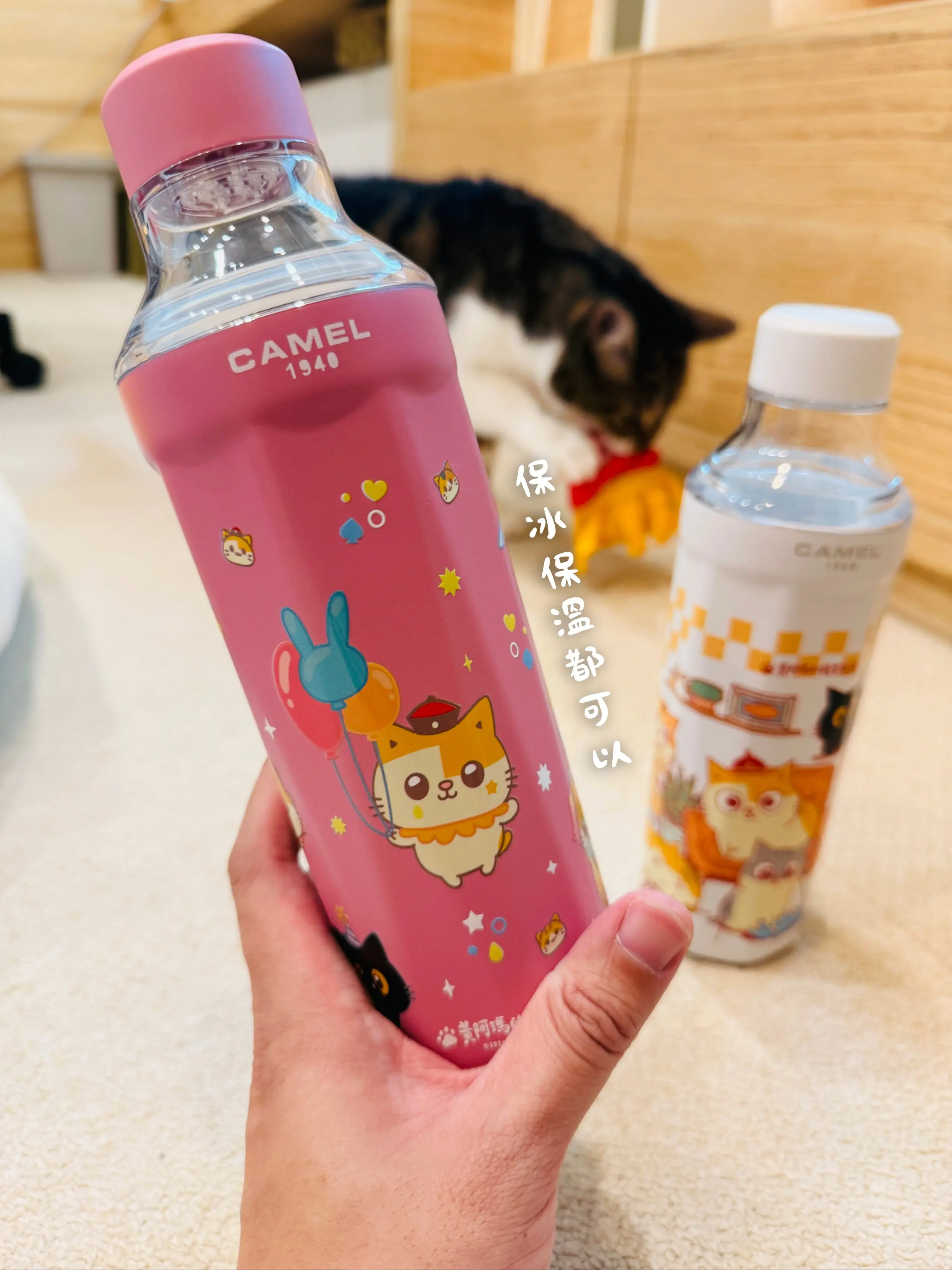 【香港CAMEL駱駝牌】黃阿瑪聯名 FLOW 53 隨行保溫瓶/ 530ml/ 糖果粉