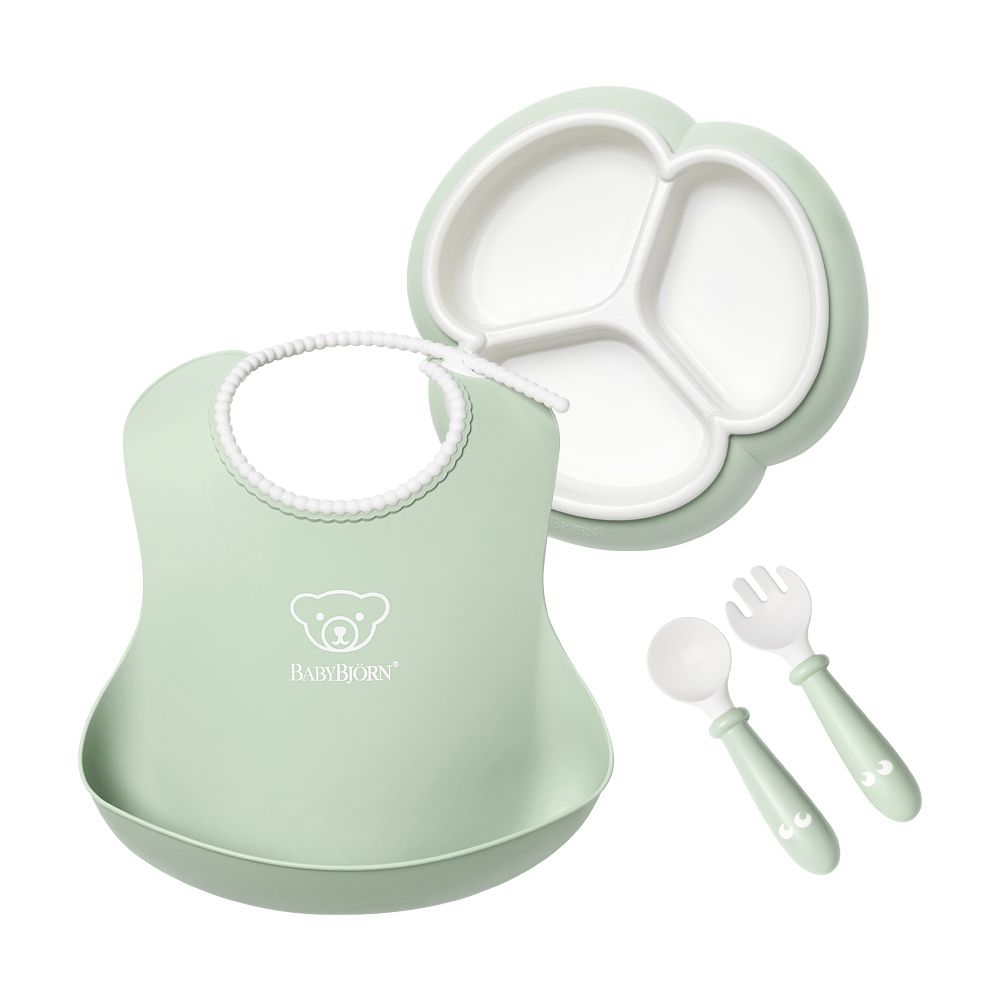 【奇哥】BABYBJORN 分隔餐盤餐具組/ 綠