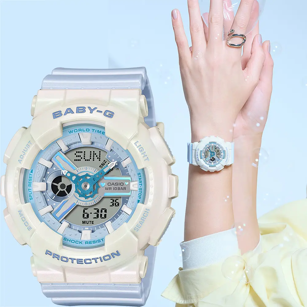 CASIO 卡西歐 Baby-G 夢幻柔和雙顯女錶 手錶 電子錶 學生錶 送禮 禮物 推薦(BA-110PD-2A)
