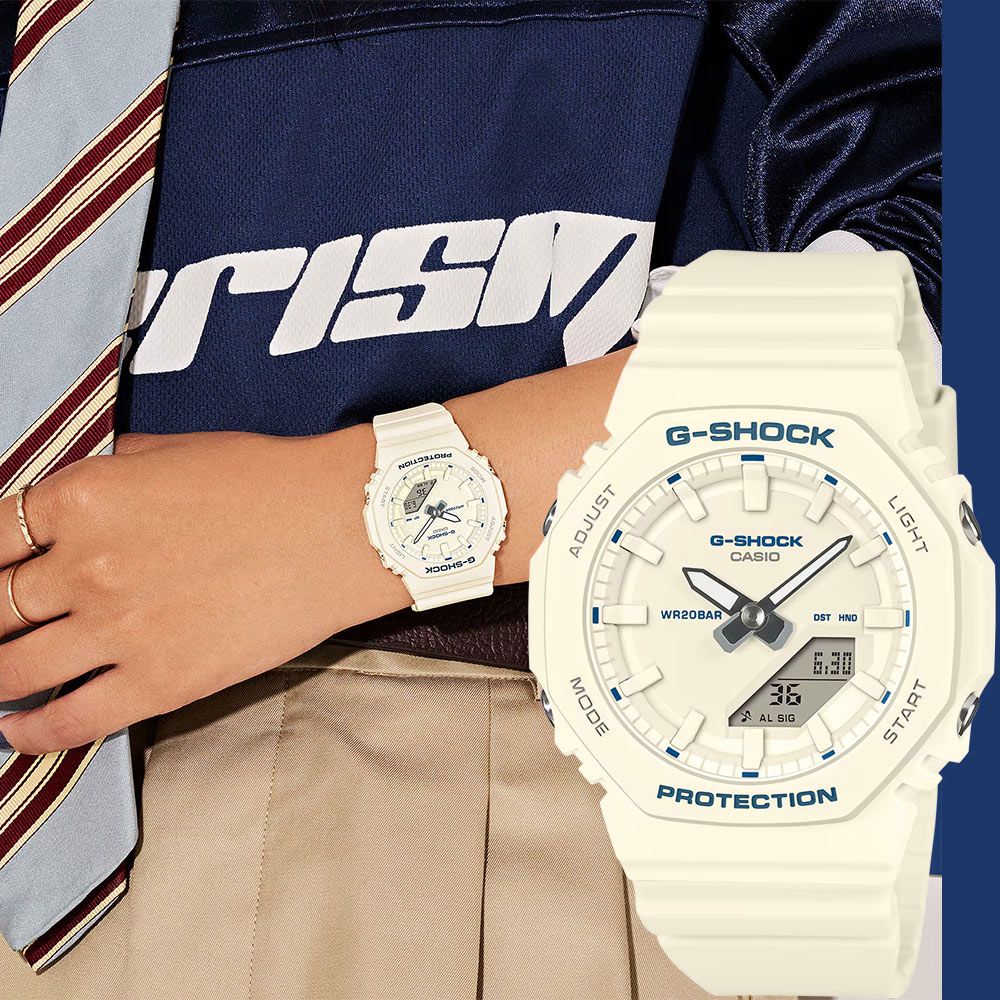 CASIO 卡西歐 G-SHOCK 簡約風格雙顯手錶 女錶 送禮 禮物 推薦(GMA-P2100BA-7A)