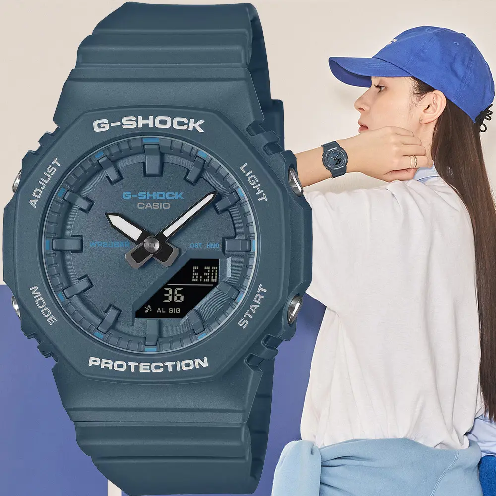 CASIO 卡西歐 G-SHOCK 簡約風格雙顯手錶 女錶 送禮 禮物 推薦(GMA-P2100BA-2A)