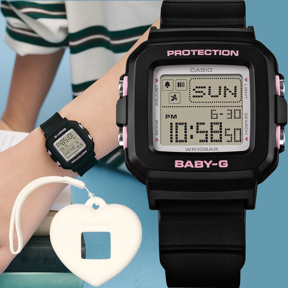CASIO 卡西歐 BABY-G+PLUS 愛心錶殼吊飾套組 電子錶 女錶 手錶 送禮 禮物 推薦(BGD-10KH-1)