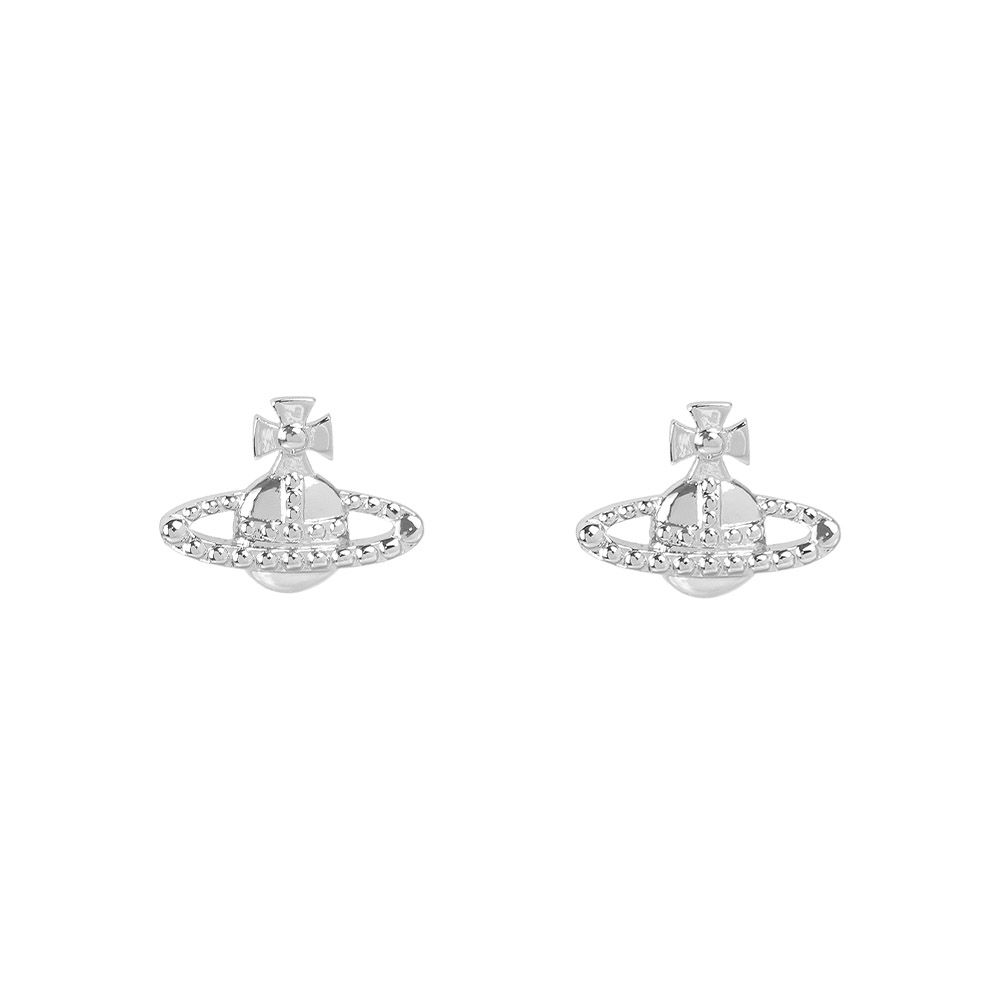 【Vivienne Westwood】Farah 土星環造型針式耳環(銀色)/ 平行輸入