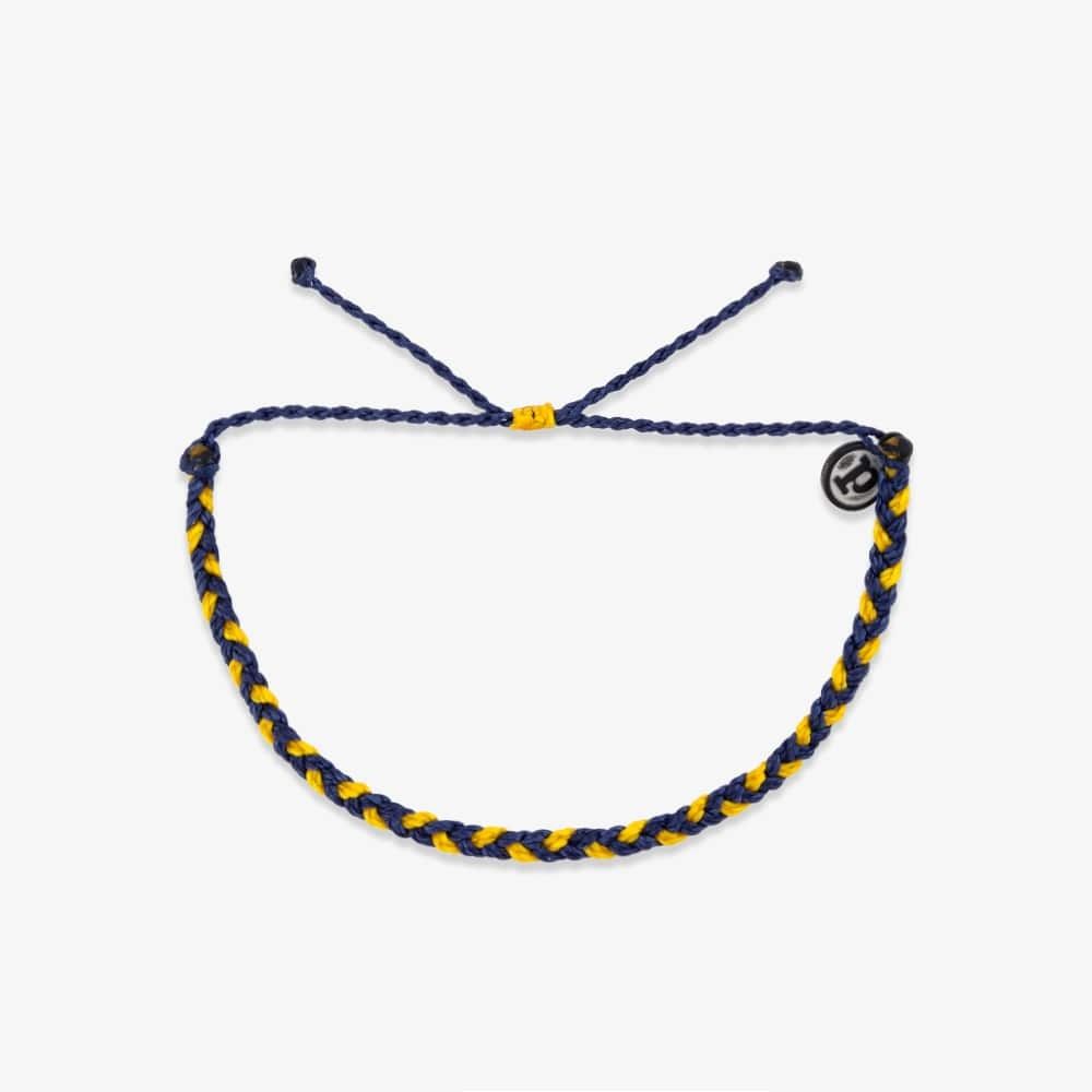 Pura Vida 美國手工 NAVY & YELLOW 藍黃迷你粗線編織手環