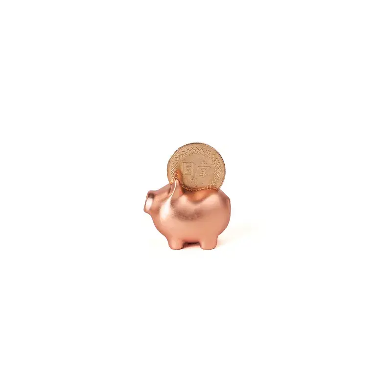 金豬擺飾/ 叁/ 3cm/ 霧玫金