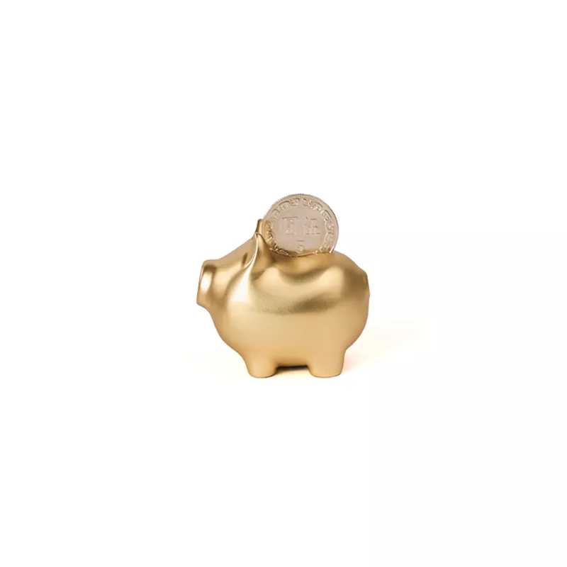 金豬擺飾/ 伍/ 5cm/ 霧金色