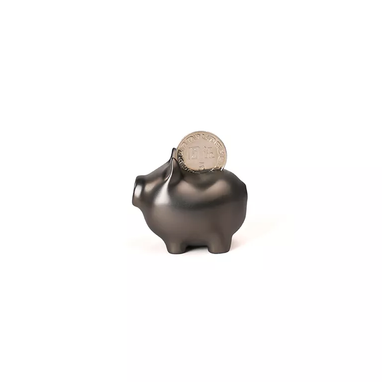 金豬擺飾/ 伍/ 5cm/ 霧鎳黑