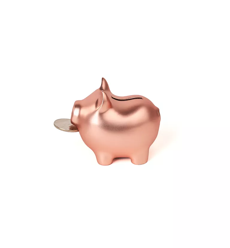 金豬擺飾/ 捌/ 8cm/ 霧玫金