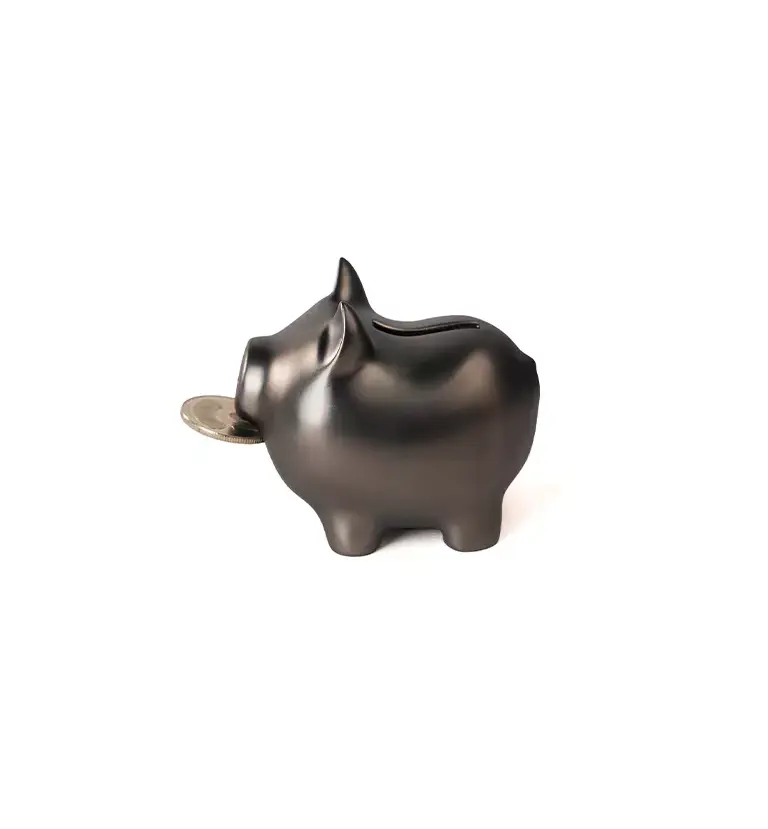 金豬擺飾/ 捌/ 8cm/ 霧鎳黑