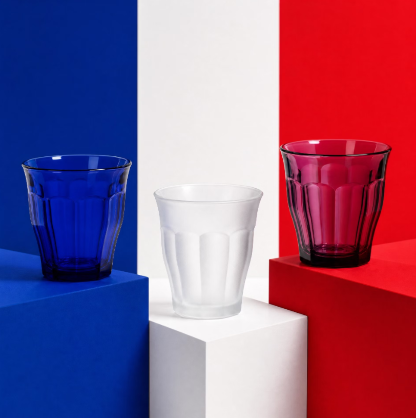 法國Duralex 法國國慶禮盒3入組 (Picardie 250ml/ 霧白、寶藍、梅紫)