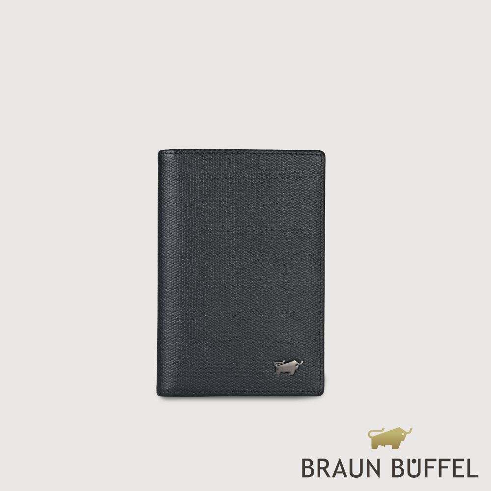 【BRAUN BUFFEL 德國小金牛】台灣總代理 安德勒-1 6卡卡夾-黑色/BF531-120A-BK