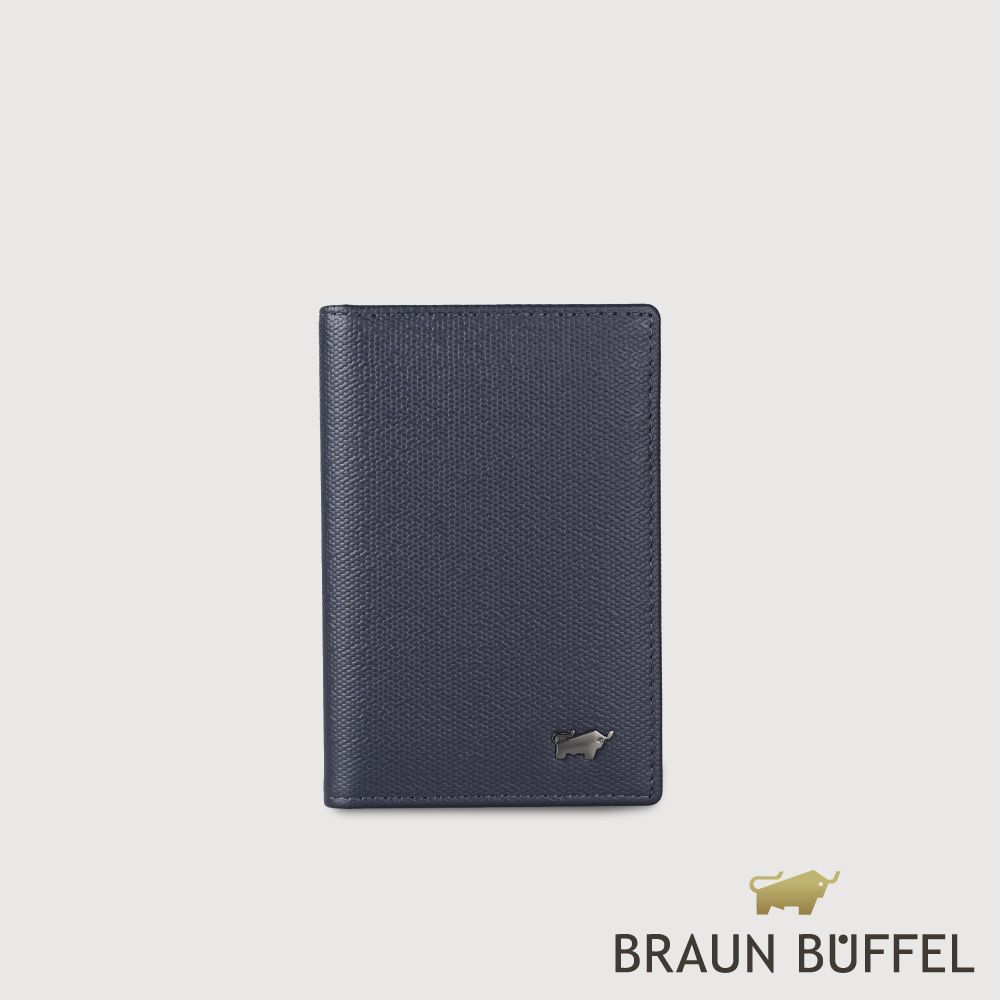 【BRAUN BUFFEL 德國小金牛】台灣總代理 安德勒-1 6卡卡夾-深藍/BF531-120A-DB