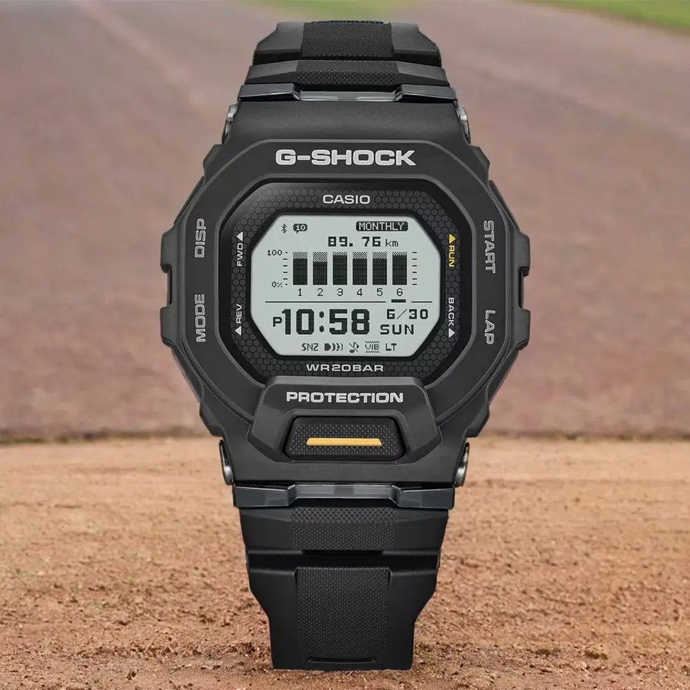 CASIO 卡西歐 G-SHOCK 跑步運動訓練 MIP LCD 藍芽電子錶 手錶 送禮 禮物 推薦(GBD-200-1A1)