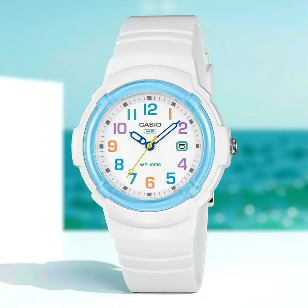 CASIO 卡西歐 繽紛糖果風 數字指針手錶-水藍圈 學生錶 考試錶 禮物 送禮 推薦(LX-800H-7A2V)