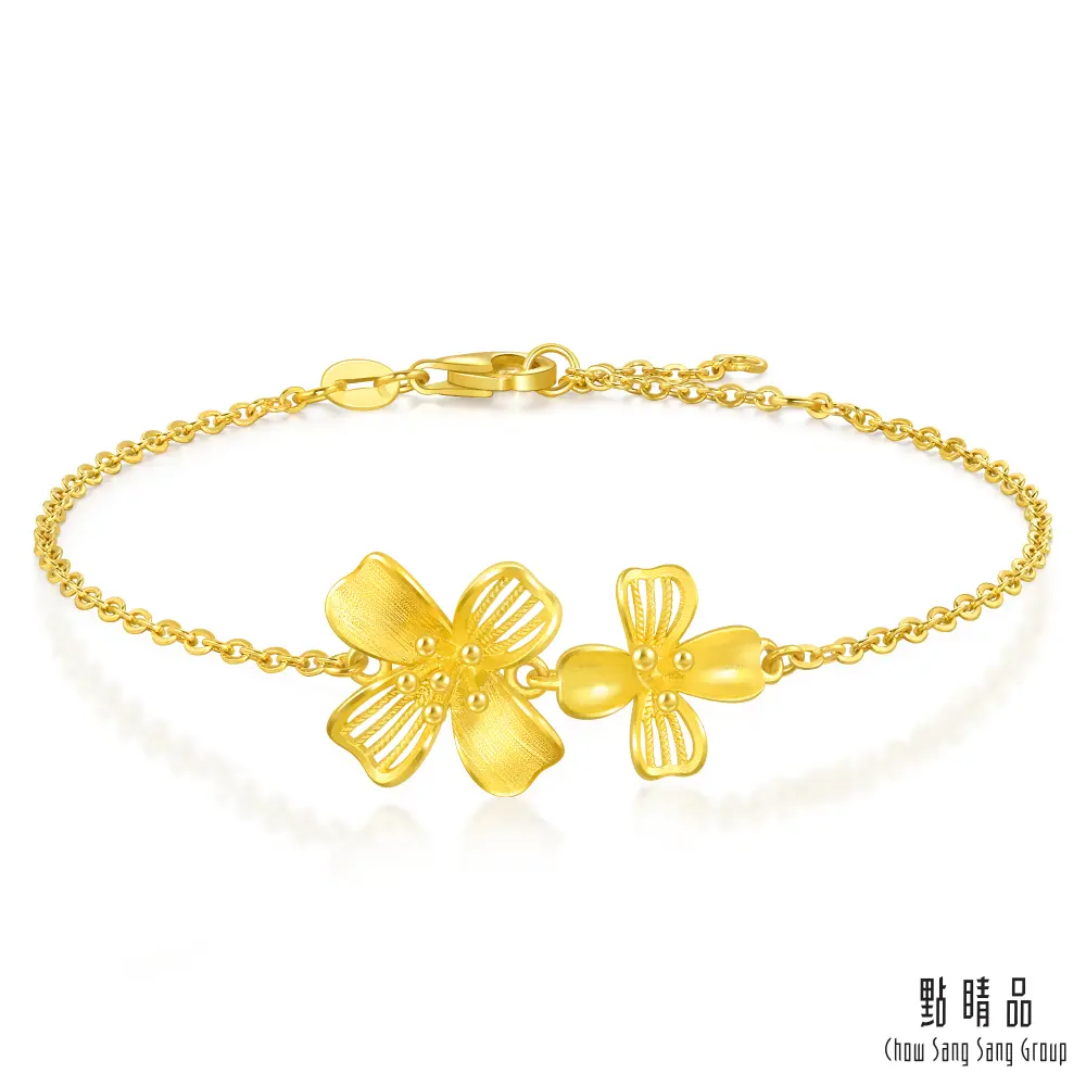 點睛品 桂花 婚嫁黃金手鍊_計價黃金