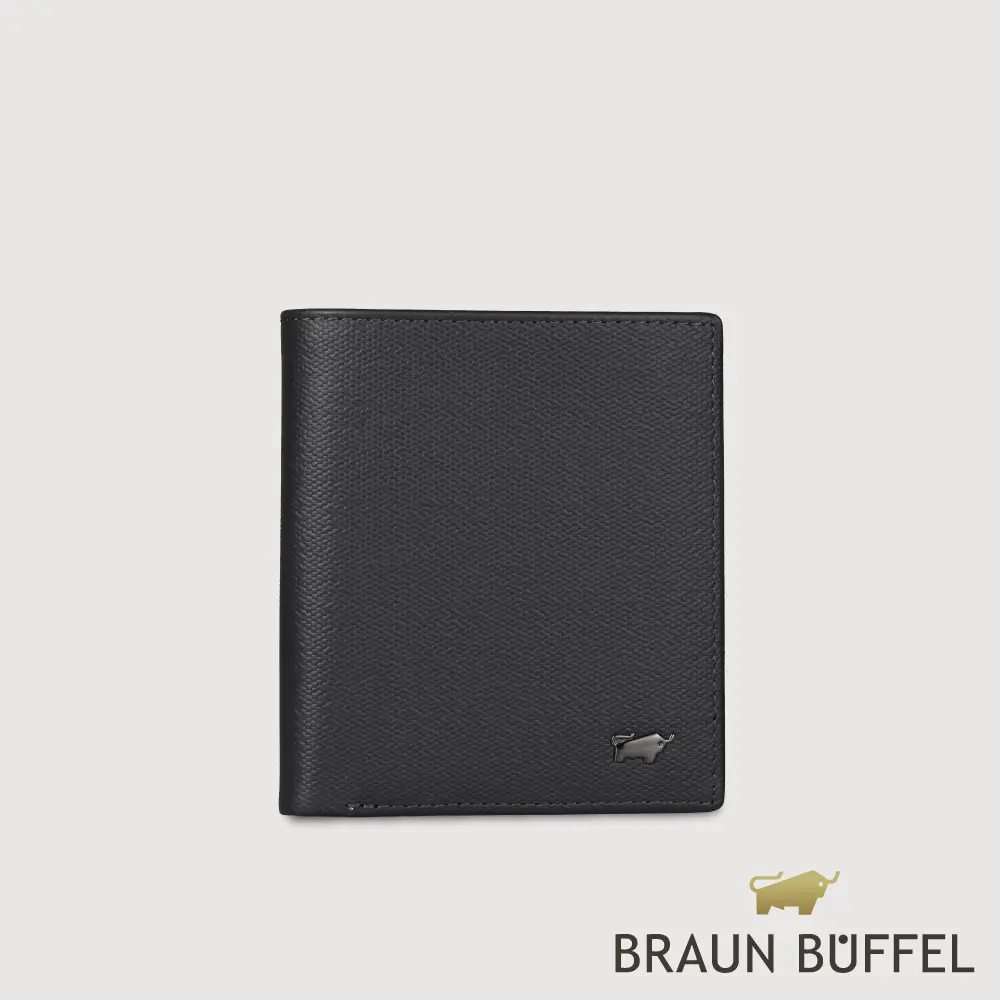 【BRAUN BUFFEL 德國小金牛】台灣總代理 安德勒-1 6卡直立短夾-黑色/BF531-306-BK