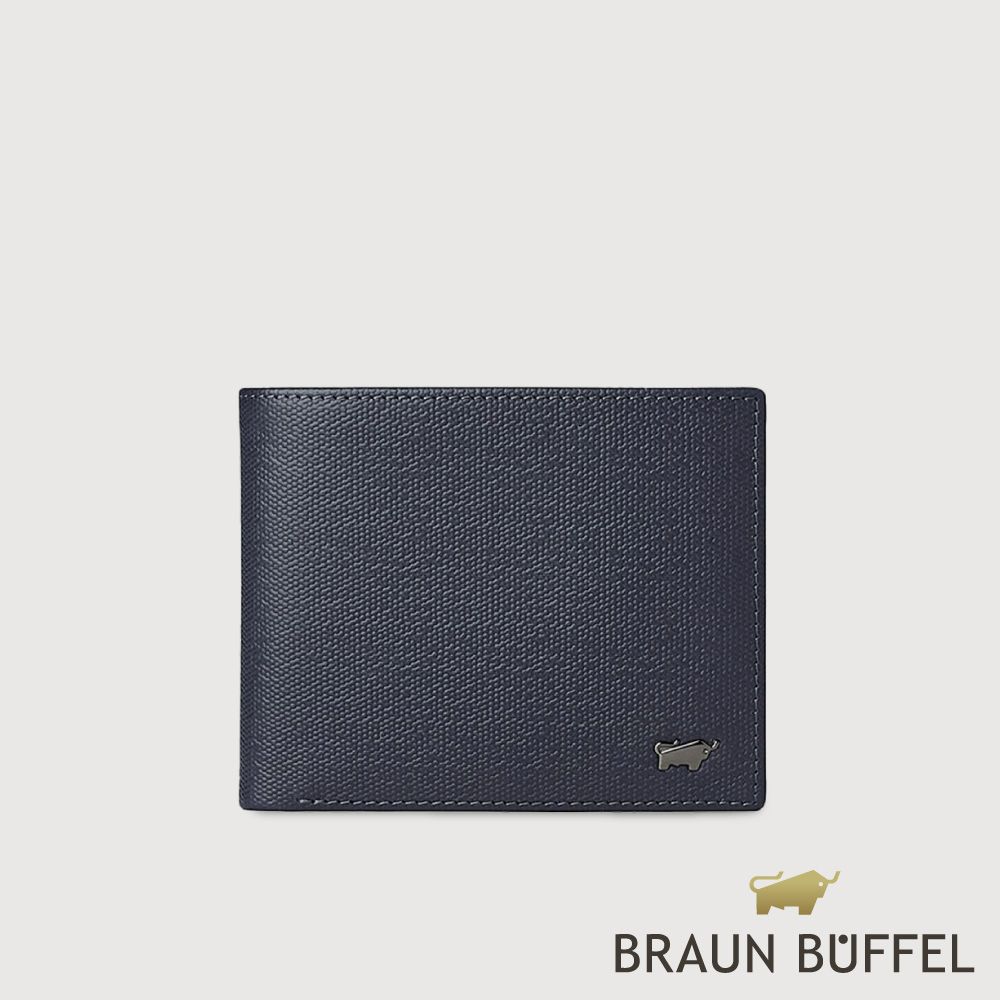 【BRAUN BUFFEL 德國小金牛】台灣總代理 安德勒-1 5卡透明窗皮夾-深藍/BF531-316-DB