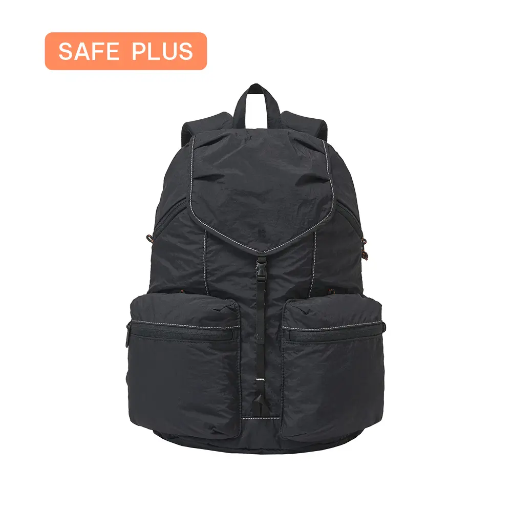 【BRANDEN】Safe Plus 輕量安心防盜後背包-煙黑