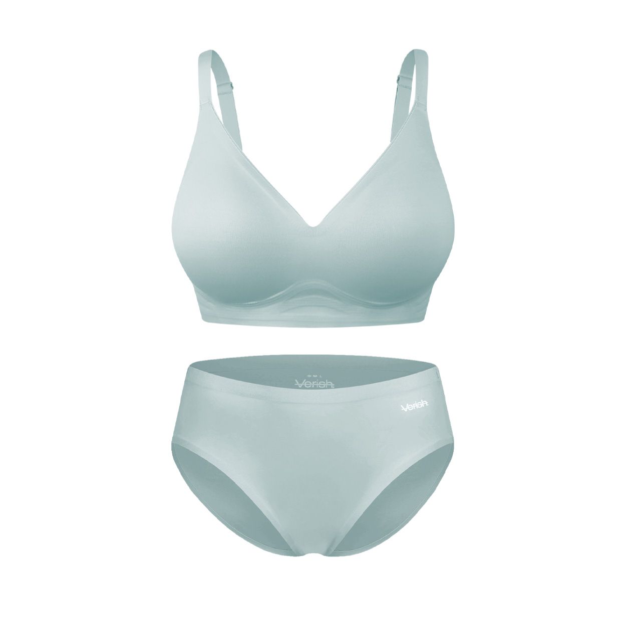 韓國 Verish Cool-Fit 集中輕量豐胸無鋼圈內衣＋無痕三角內褲套組/ 清涼薄荷/ 預購 S