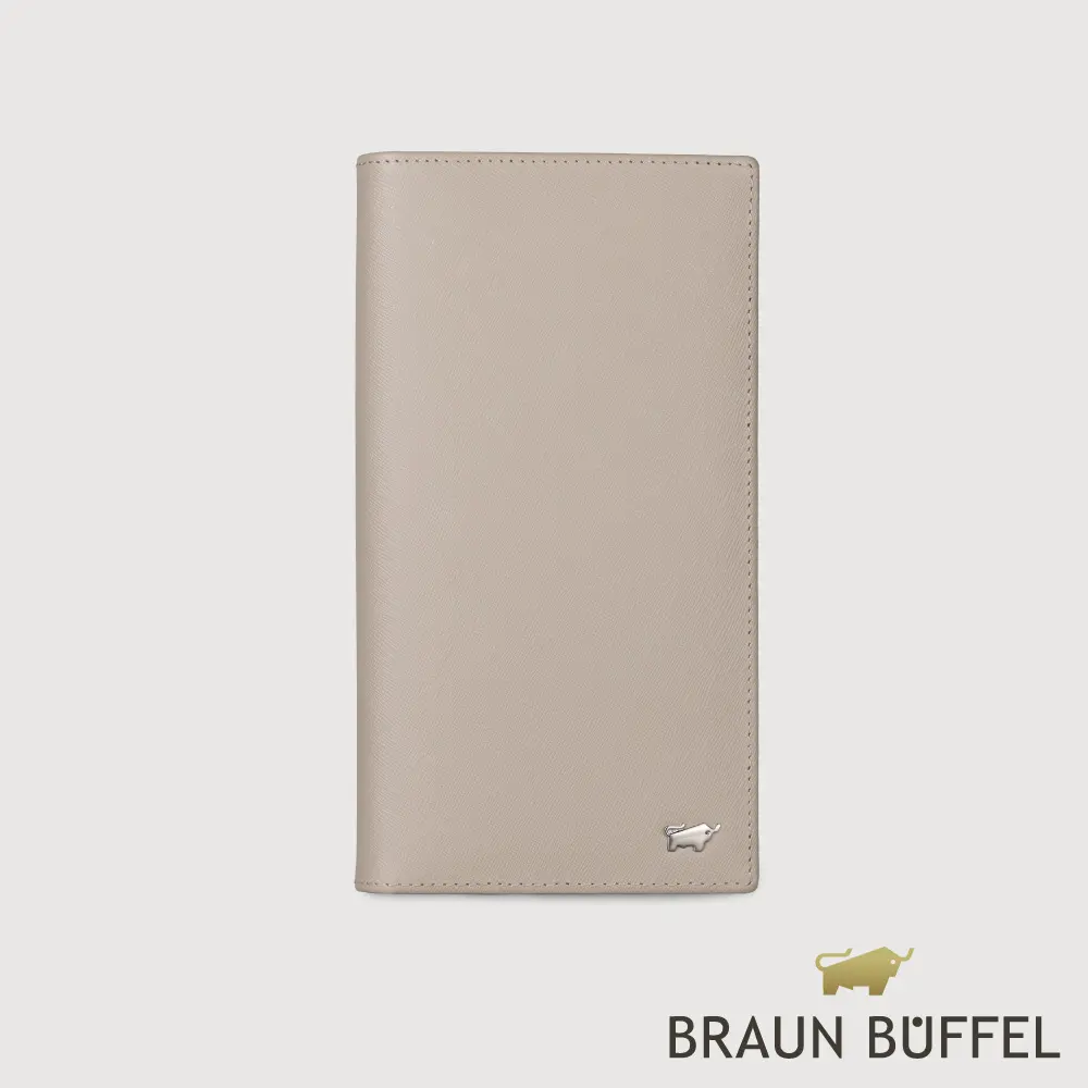 【BRAUN BUFFEL 德國小金牛】台灣總代理 亞當 17卡兩折長夾-杏色/BF504-631-HM