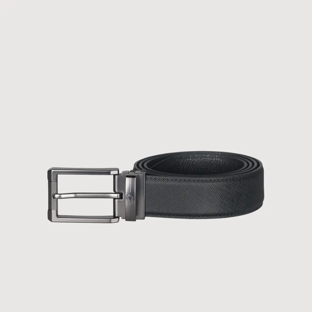 【BRAUN BUFFEL 德國小金牛】台灣總代理 都會時尚 簡約穿針式皮帶-鎗色/BF26S-WEG209A-SGU/ 42吋