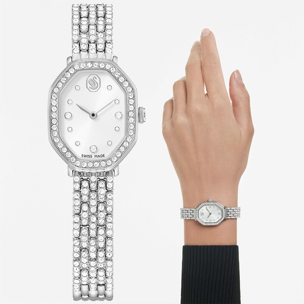 SWAROVSKI 施華洛世奇 Dextera Octagon 優雅水晶八角手錶 女錶-32x23mm 送禮 禮物 推薦(5749451)