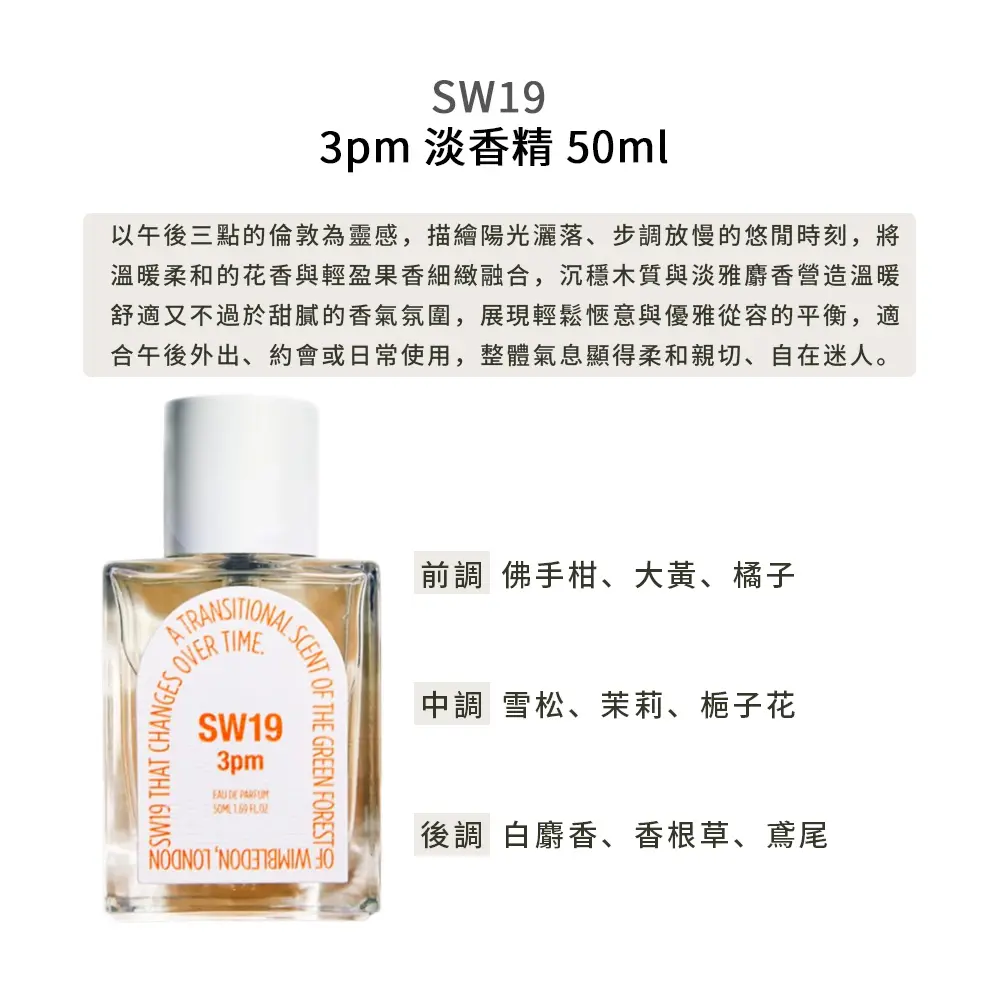 SW19 淡香精 50ml /多款任選/平行輸入/ 3pm